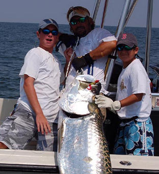 Landing a trophy tarpon!